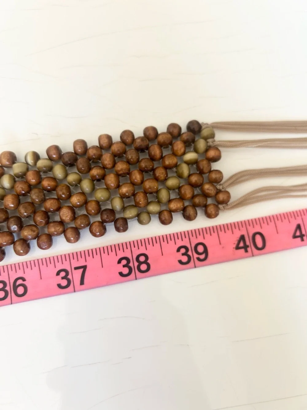 Vintage Boho Brown Beaded Tie Tassel Belt Festival Coachella